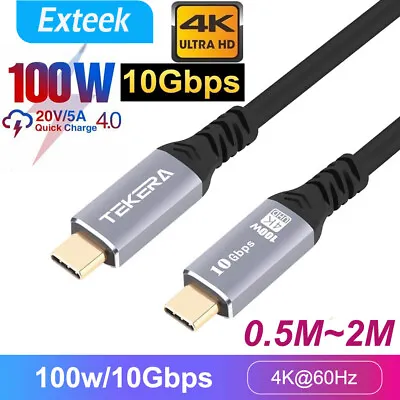 $10.40 • Buy USB-C To USB-C Cable, Type C 100W Power Delivery USB C 3.1 Gen 2 10Gbps 4K 60Hz 
