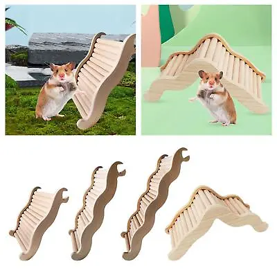 Hamster Stairs Cage Accessories Wooden Hamster Ladder Toys For Parakeet Gerbils • £6