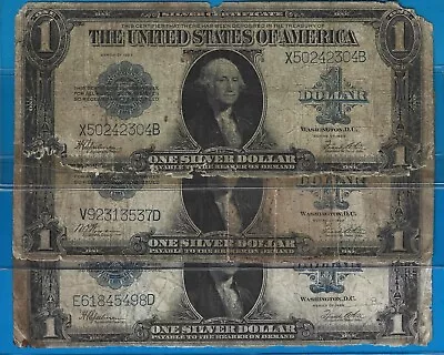 1923 $1 Silver Certificate-Horse Blanket 3)NotesFR 237(2)/238RoughDamage • $3