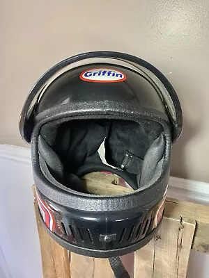 Vintage Griffin 520S Full Face Motorcycle Helmet Full Face Visor Large • $39.99