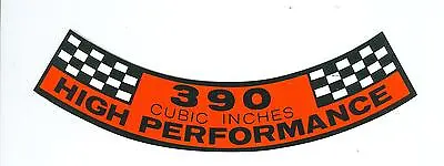 1961-69 Ford/mustang 390 High Performance  Air Cleaner  Decal • $14.95