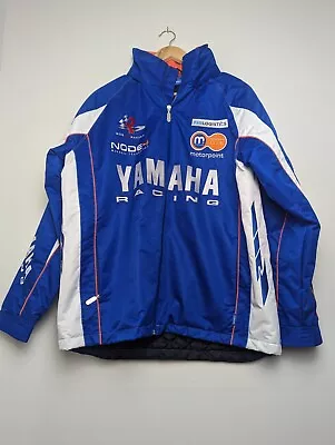 Yamaha Rob Mac Racing Mens Medium Full Zip Fleece Jacket Blue White Nylon • £69.95