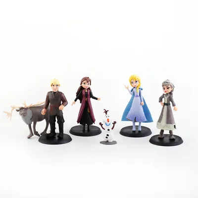 6pcs Frozen Princess Cake Toppers Elsa Olaf Anna Figures Doll Disney Toy Topper • £10.59