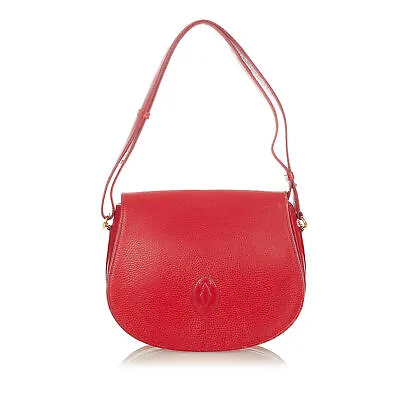 Cartier Must De Cartier Red Calf Leather Shoulder Bag • $296.66