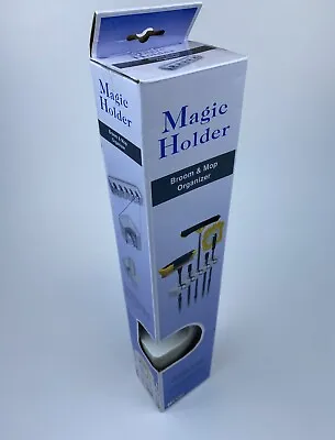 Magic Holder 5 Position Mop And Broom Organizer White (Factory Sealed New) • $32.95