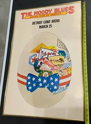 1972 The Moody Blues Easter Tour Of America Poster Detroit Cobo Arena - March 25 • $349.50