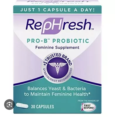 Rephresh Pro B Probiotic Feminine Supplement 30 Capsules Exp 2024+ • $15.80