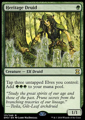 Magic The Gathering MTG Heritage Druid (171) Eternal Masters   LP • $3.95