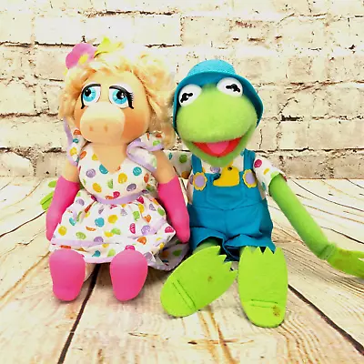 Muppets Miss Piggy & Kermit The Frog Collectible Medium Plush Animal Doll Set • $34.99