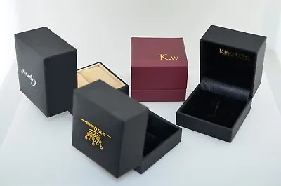 4 Pack Quality Random Large Velvet Ring Boxes For Wedding Ring Box Band Holder • $9.99