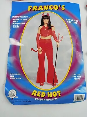 $22 • Buy Red Hot Sequin Devil Halloween Cute Sexy Teen Adult Costume