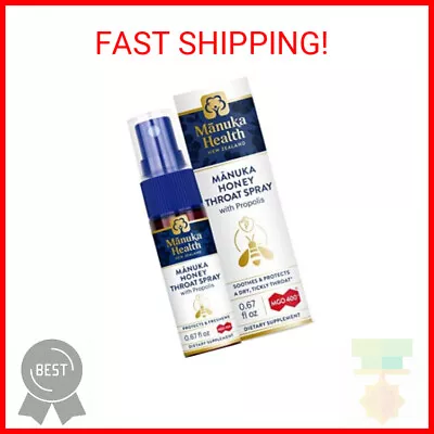 MANUKA HEALTH Manuka Honey Throat Spray With Propolis 67 Fl Oz Protects & Fre • $24.34