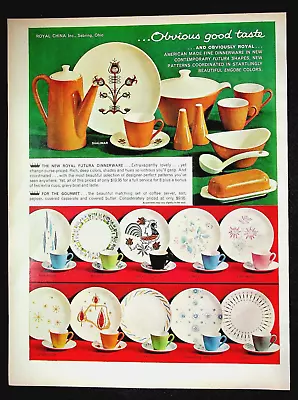 Royal China Futura 11 Patterns/Black Caloric Range 1962 H&G VTG Print Ad • $10