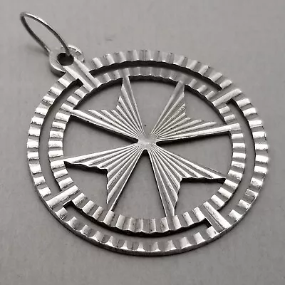 Vintage Solid Sterling Silver Maltese Cross Pendant Hallmarked - 4.3g • £21.99