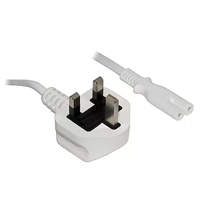 5M Figure Fig Of 8 IEC C7 Mains Power Lead Cable Cord - 5 Five Metre Long White • £9.99