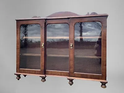 Antique Mahogany Glazed Display China Bookcase Drinks Cabinet Cupboard • £1395