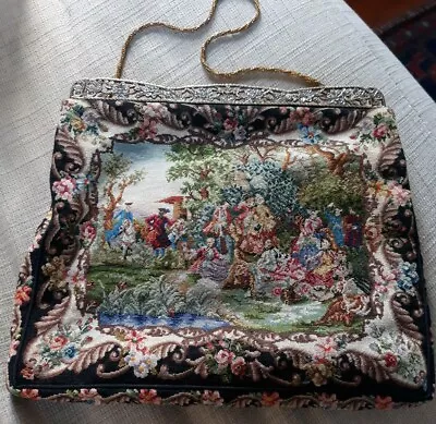 Vintage Purse Petit Point Imported 9 X 8  Mint Condition With Labels • $65