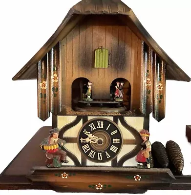 GERMAN BLACK FOREST SCHMECKENBECHER MUSIC DANCERS CHALET CUCKOO CLOCK For Parts • $50