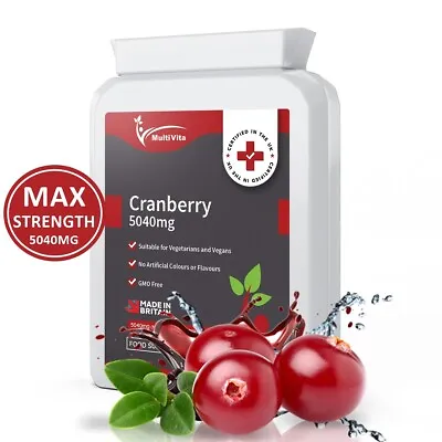 MAX STRENGTH Cranberry 5040mg 90 Tablets Urinary Tract Bladder & Kidney Support • £6.75