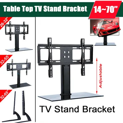 UK Universal Table Top TV Stand Bracket Base Adjust Pedestal Mount 26-55  Screen • £13.99