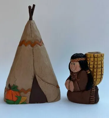 Eddie Walker Midwest Of Cannon Falls Native American Teepee + Corn Candle Holder • $59.95