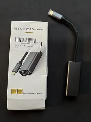 Type-C To VGA HD Video Adapter Converter For PC Laptop TV Projector • £6.99