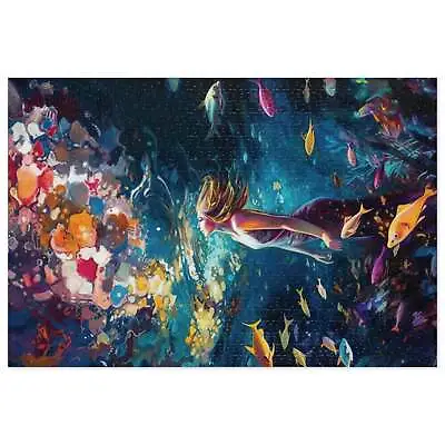 Mesmerizing Girl Climbing Up The Ocean Scene Puzzle High-Quality Art In A Gift- • $27.65