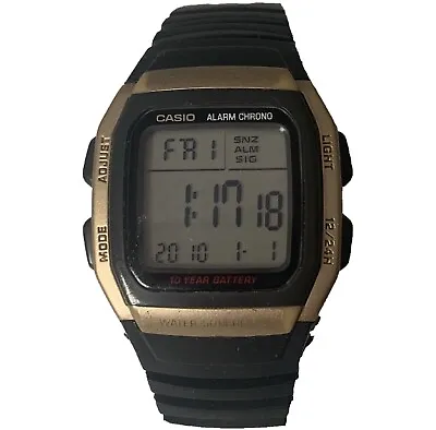 CASIO Illuminator W-96H Watch 5 Bar 50m Water Resist Black And Gold Digital • $29.95