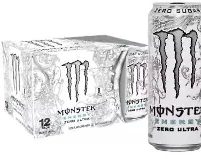 Monster Energy Zero Ultra Sugar Free Energy Drink 16 Ounce (Pack Of 12) • $9.50