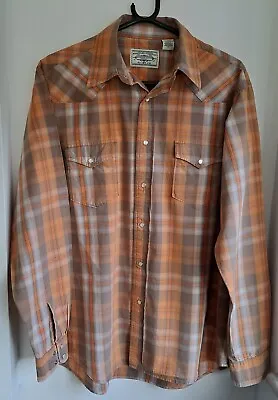 £15 • Buy Vintage Wrangler Jeans Co Check Western Shirt Pearl Snaps 44 -112cm M (554W)