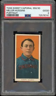 1909-11 T206 Sweet Caporal 350/30 Baseball Miller Huggins Portrait PSA 2 • $250