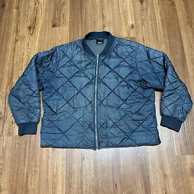 Dickies Diamond Quilted Zip Up Nylon Bomber Jacket Winter Coat Black 2X Large • $20