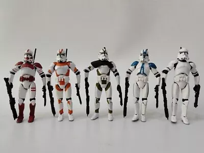 5pcs/lot Star Wars Republic White Green Clone Trooper W/Pauldron Figure 3.75  • $23.09