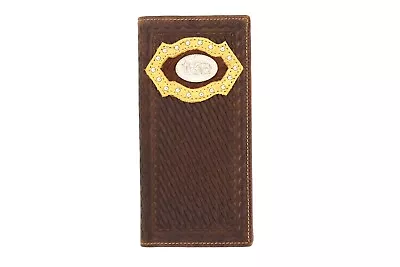 Western Bifold Wallet Brown Checbook Genuine Leather Silver Cowboy Prayer Wallet • $35.99