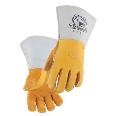 $36.99 • Buy Black Stallion 850 Premium Grain Elkskin Stick Welding Gloves Medium
