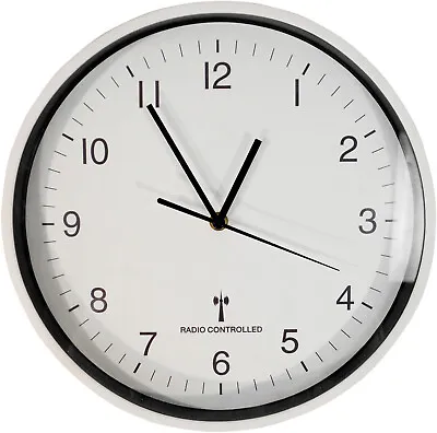 Wall Mounted 30cm Radio Controlled Clock Automatic Updates Battery Powered • £19.99