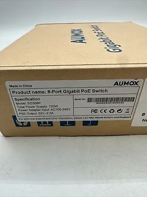 Aumox 8 Port Gigabit PoE Switch 8 Port PoE 120W Gigabit Ethernet Unmanaged ... • $59.99