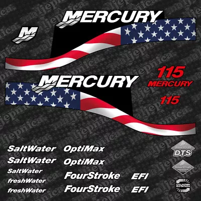 Mercury 115 US Outboard (1999-2004) Blue Decal Aufkleber Adesivo Sticker Set • $70