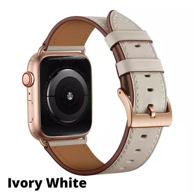 $15.99 • Buy Genuine Leather Strap Watch Band For Apple IWatch Series 7 6 5 4 3 21 SE 38-45MM