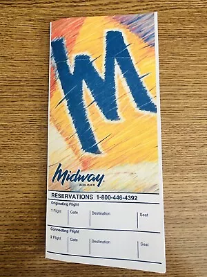 Midway Airlines Ticket Jacket Wallet 1999 • $3