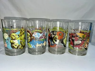 McDonald's Dreamworks 2007 Shrek The Third Glass Collector's Cup Set Of 4 • $59.99