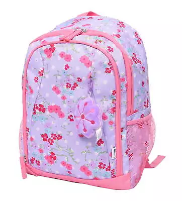Kids Young Girls 15-inch School Backpack With Plush Dangle Accessory Purple • $19.03
