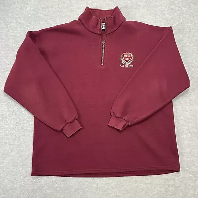 Vintage Lee Harvard University Sweatshirt Mens XL Maroon 1/4 Zip Mail Services • $22.44