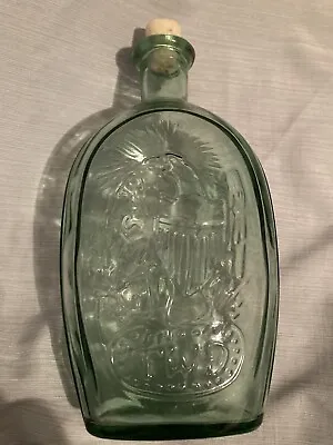 Vintage Franklin TWD Green Glass Bottle Ship American Eagle With Shield  • $8.95