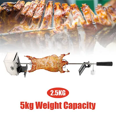 110V Electric Spit Rotisserie Kit Grill Motor Rod Chicken Grilling BBQ Stainless • $50.35