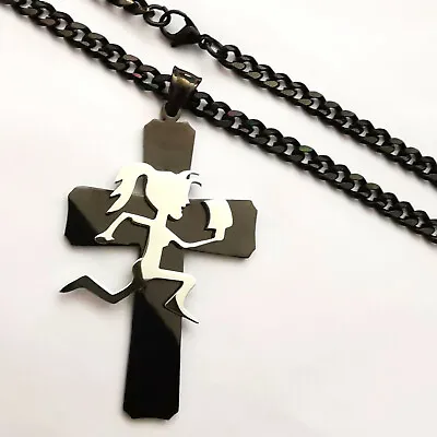 $11.99 • Buy S.Steel Black Twiztid Cross Hatchet Girl ICP Juggalette Cross Pendant Necklace