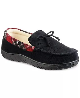 TOTES TOASTIES Mens Moccasin Slippers Black Size XL (11/12) $30 - NWT • $9.99