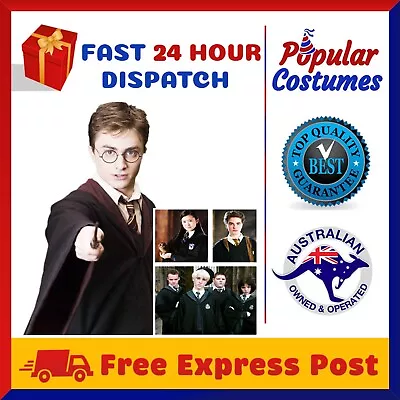 Harry Potter Kids Robe Cloak Gryffindor Slytherin Cosplay Costume Cape • $19.95