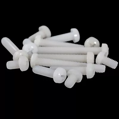 M3 M4 M5 M6 M8 White Plastic PA66 Nylon Phillips Round Head Screws Bolts • £1.57