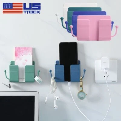 $6.29 • Buy Wall Mounted Mobile Phone Holder Charging Stand Rack Shelf Self Adhesive Bracket
